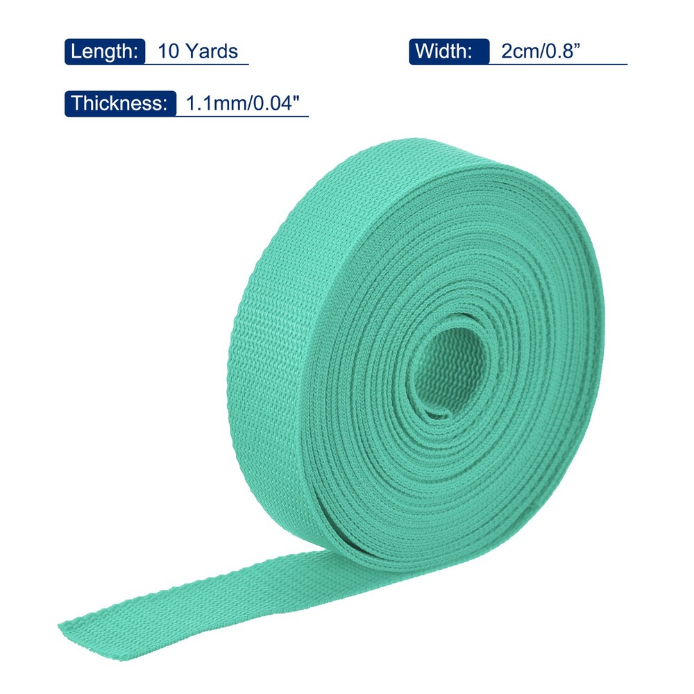 Lightweight Polypropylene Webbing Strap 0.8" 10 Yard Backpack Turquoise Green