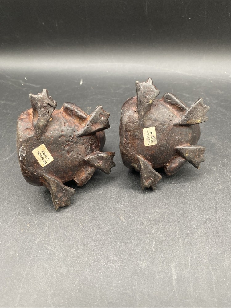 VTG Bronze Frog Candleholders