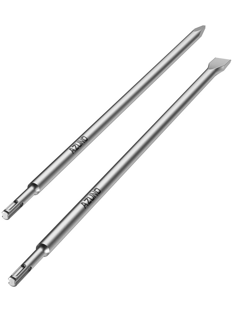 24-Inch SDS Plus Chisel Bits Set, Extra-Long Flat Chisel & Point Chisel, 42Cr...