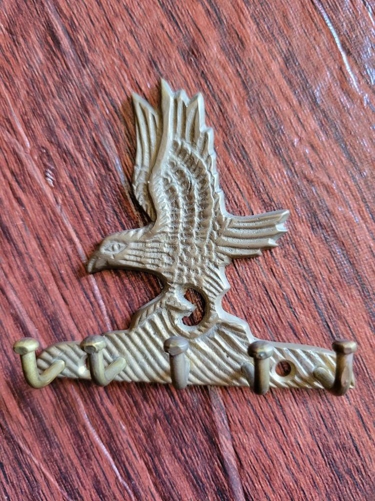 BRASS EAGLE KEY HOLDER 5 HOOKS