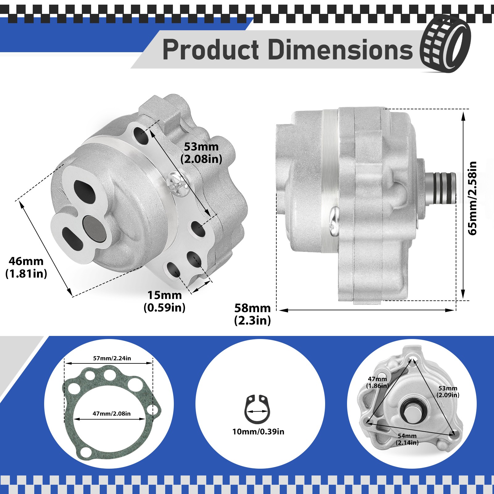 Oil Pump w/ Gasket For Yamaha Raptor 700R YFM700R SE 2006-2024 5LP-13300-00-00