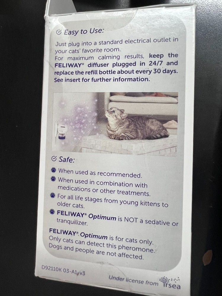 Feliway Optimum Cat Calming Pheromone Diffuser 30 Day Kit EXP 2026 3105