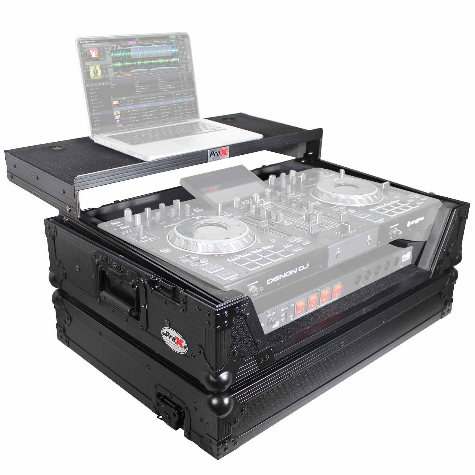 ProX Black Denon Prime 2 System Flight Case with Red TSA Lock