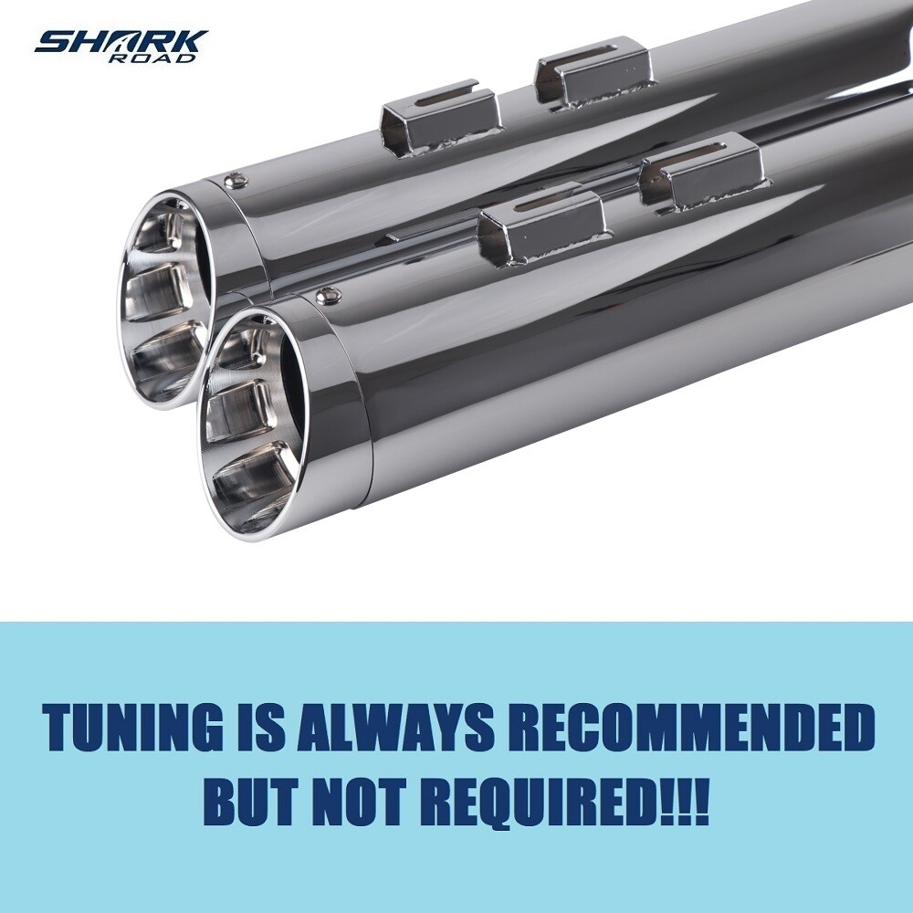 SHARKROAD 4.0 Slip Ons Mufflers For Harley Touring 95-16 Street Glide Exhaust