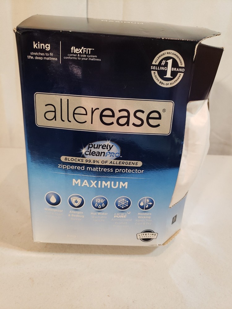 Zippered Mattress Protector, Waterproof Allerease Cover, King New