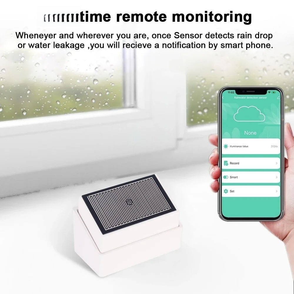 Smart For FOR ZIGBEE Compatible Rain Sensor with Raindrop Notification