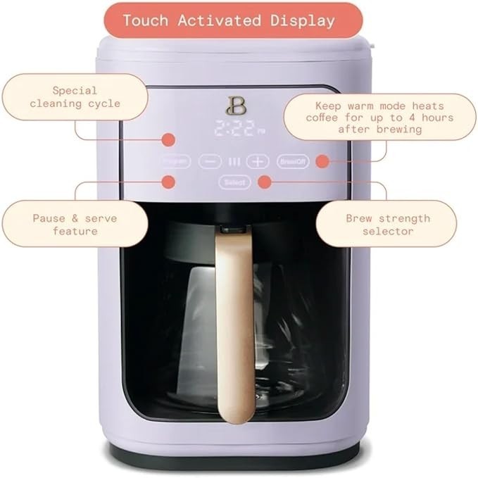 14-Cup Programmable Drip Coffee Maker with Touch-Activated Display Auto Shut-Off