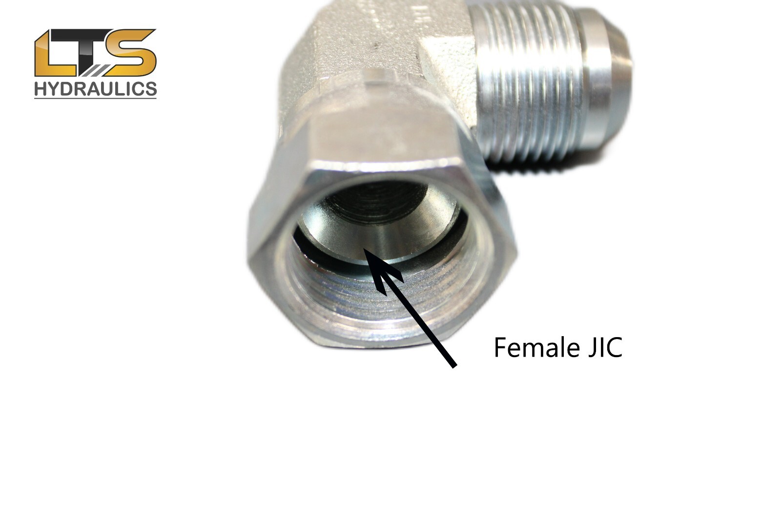 3/8" Male JIC x 3/8" Female JIC Swivel 90° Steel Adapter 6500-06-06