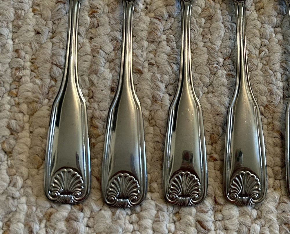 Rogers Shell Cocktail Forks Stainless Flatware 8 pc Set