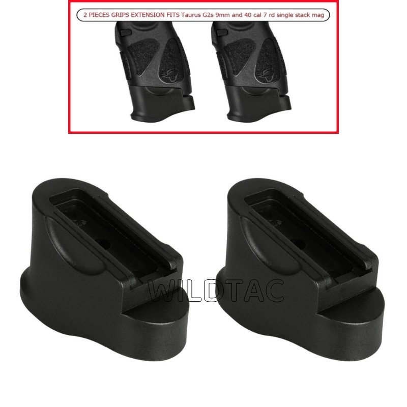 2 PCS Extension Grips Base Pad Fits Taurus G2s 9mm and 40 Cal 7 RD Single Stack