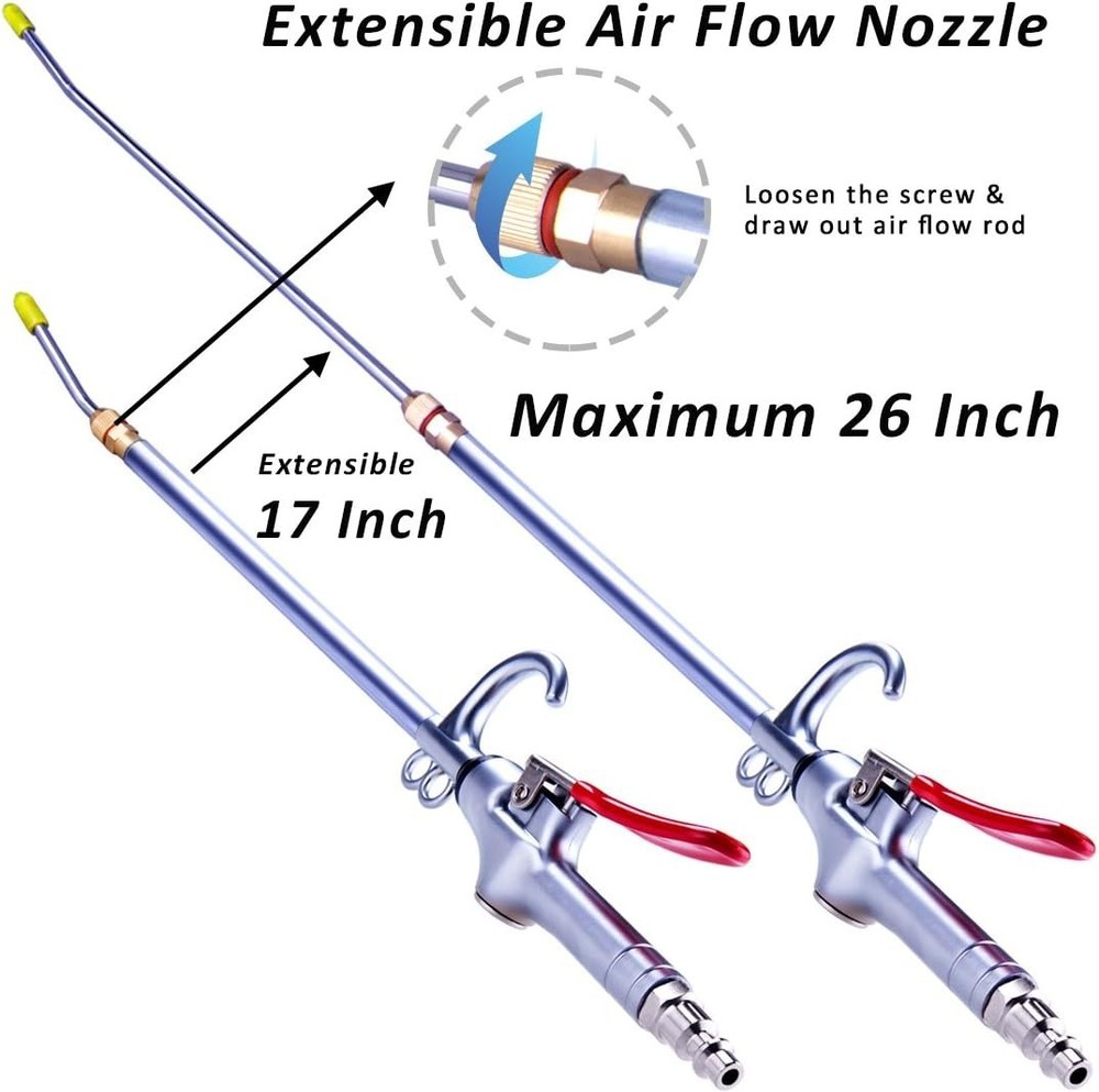 Versatile Pneumatic Air Compressor Tool - 26-Inch Dust Remover for Every Cleanup