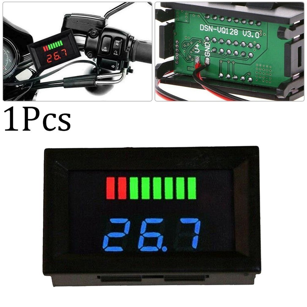 LED Digital Voltmeter Battery Fuel Gauge with Automatic Decimal Point Movement