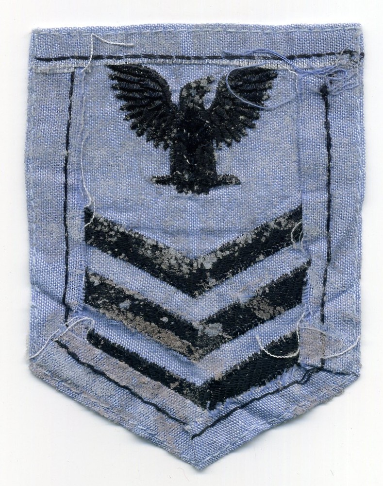 US Navy E6 Petty Officer First Class 3 Chevron Eagle Rating Badge Patch (#3)