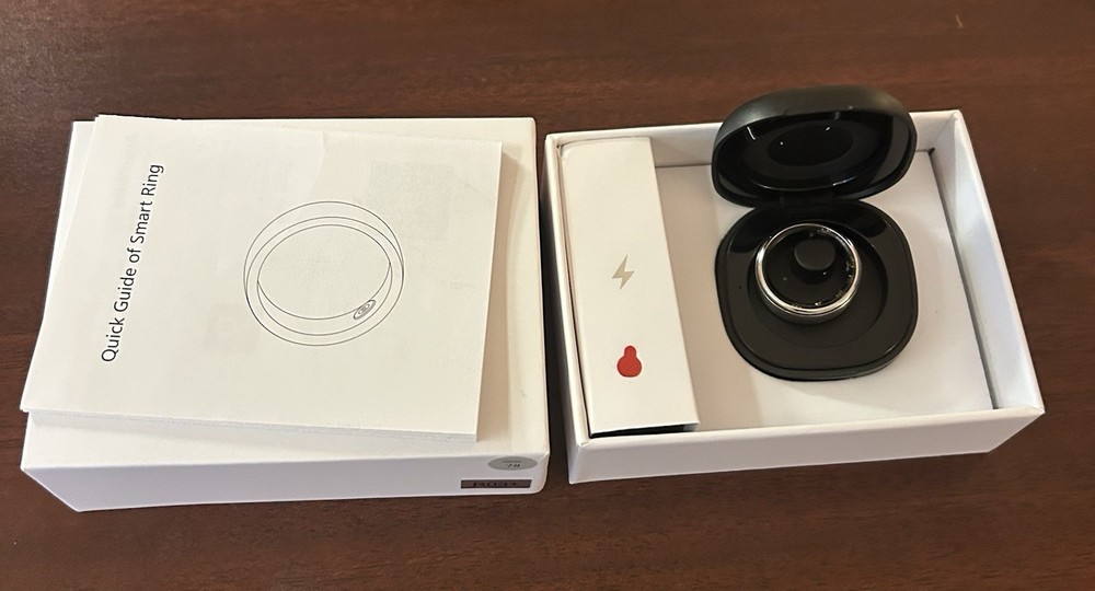 QRing R03+ Smart Ring Activity Tracker Silver Size 7 Water-Resistant