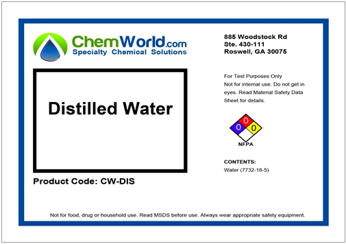 Chemworld Distilled Water (Technical Grade) - 20 Liter Cube