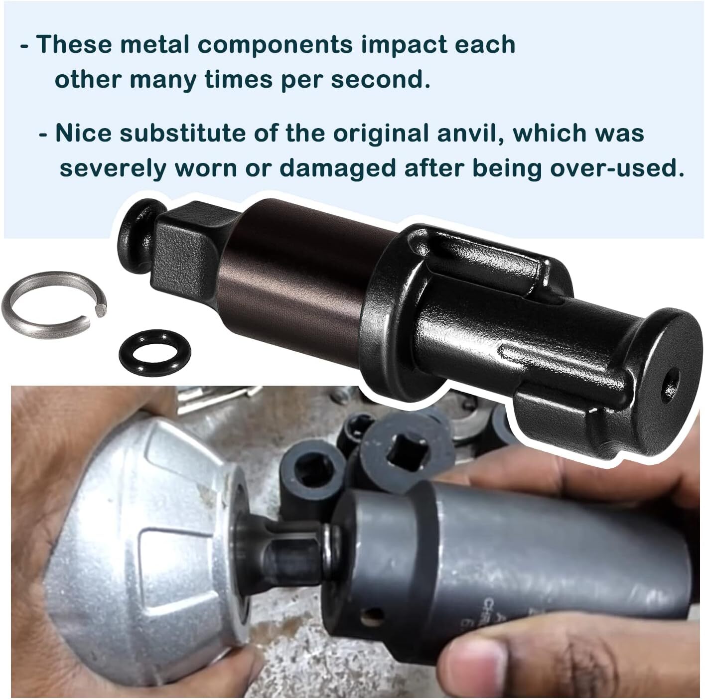 3/8" Impact Wrench Replacement Anvil w/ O Ring for Ingersoll Rand IR2112 IR2115