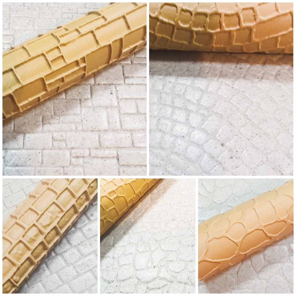 Texture Rollers - Set 1 - 3D printed texture roller for polymer clay, arts, craf