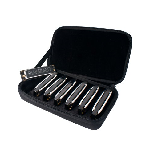 Hohner Bluesband Harmonica Bundle Includes C 7 Case and Keys of G,A,C,D,E