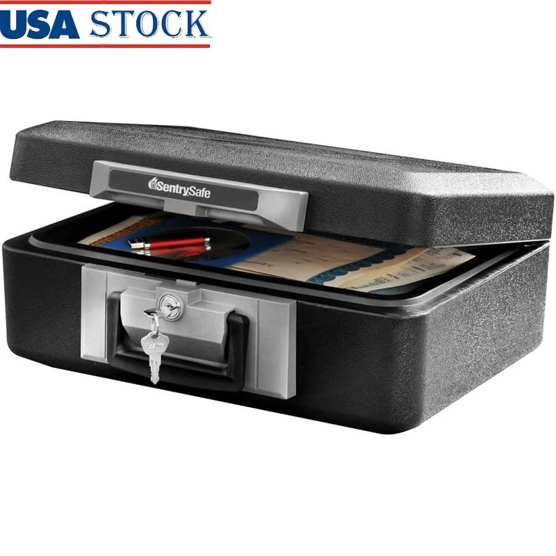 Fireproof Safe Box Key Lock Durable Security Storage Documents Valuables New