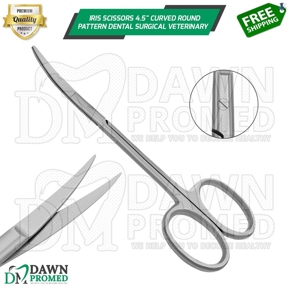 Iris Scissors 4.5″ Curved Round Pattern Dental Veterinary Surgical Instruments