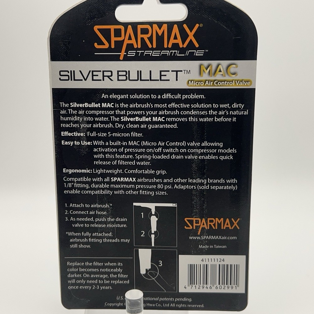Sparmax Silver Bullet MAC Moisture Trap Filter with Micro Air Control Valve
