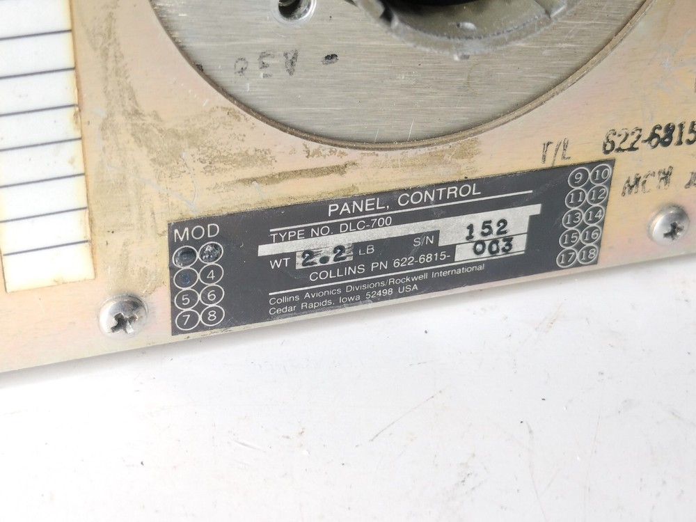 Collins Control Panel DLC-700 / 622-6815-003