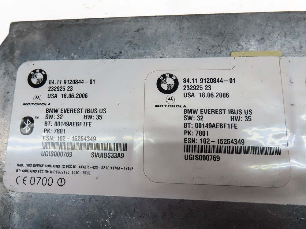 2005 BMW Z4 CONVERTIBLE (E85) BLUETOOTH TELEMATICS COMMUNICATION CONTROL MODULE