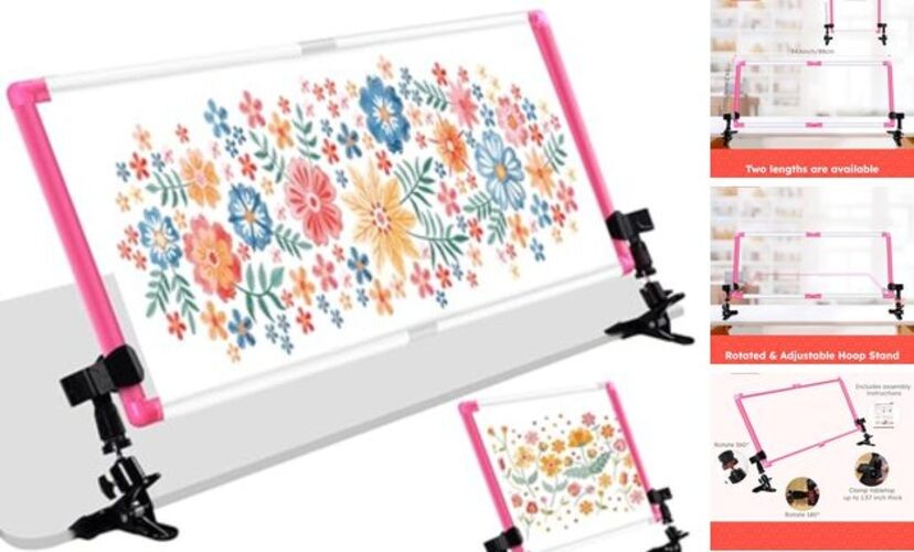 Large Embroidery Scroll Frame, Adjustable Cross Stitch Scroll Frame, Plastic