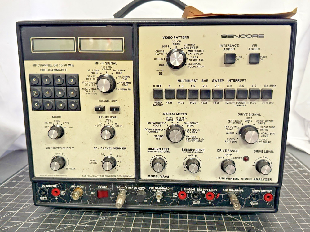 Vintage Sencore VA62 Universal Video Analyzer – USA – Untested
