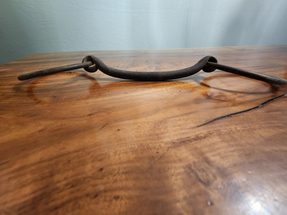 Antique Rustic Iron Loose Ring Straight Bar Mullen Snaffle Bit