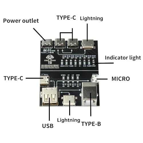 USB Cable Tester Board, Data Cable Detection Board with Type-C Lightning