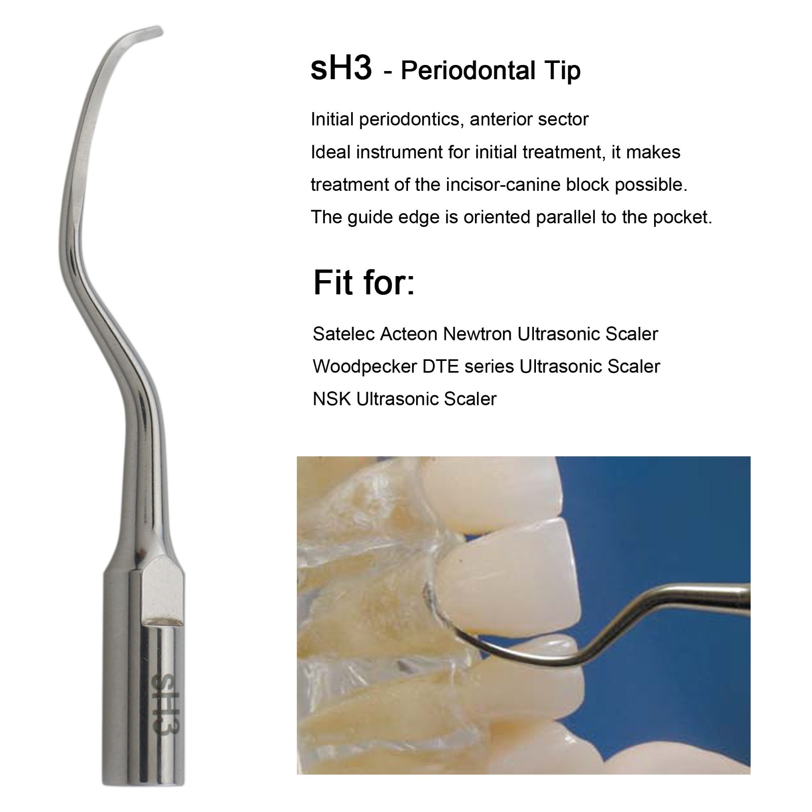 Dental Satelec Acteon Ultrasonic Piezo Scaler Tips Periodontal Tips H3 H4R H4L