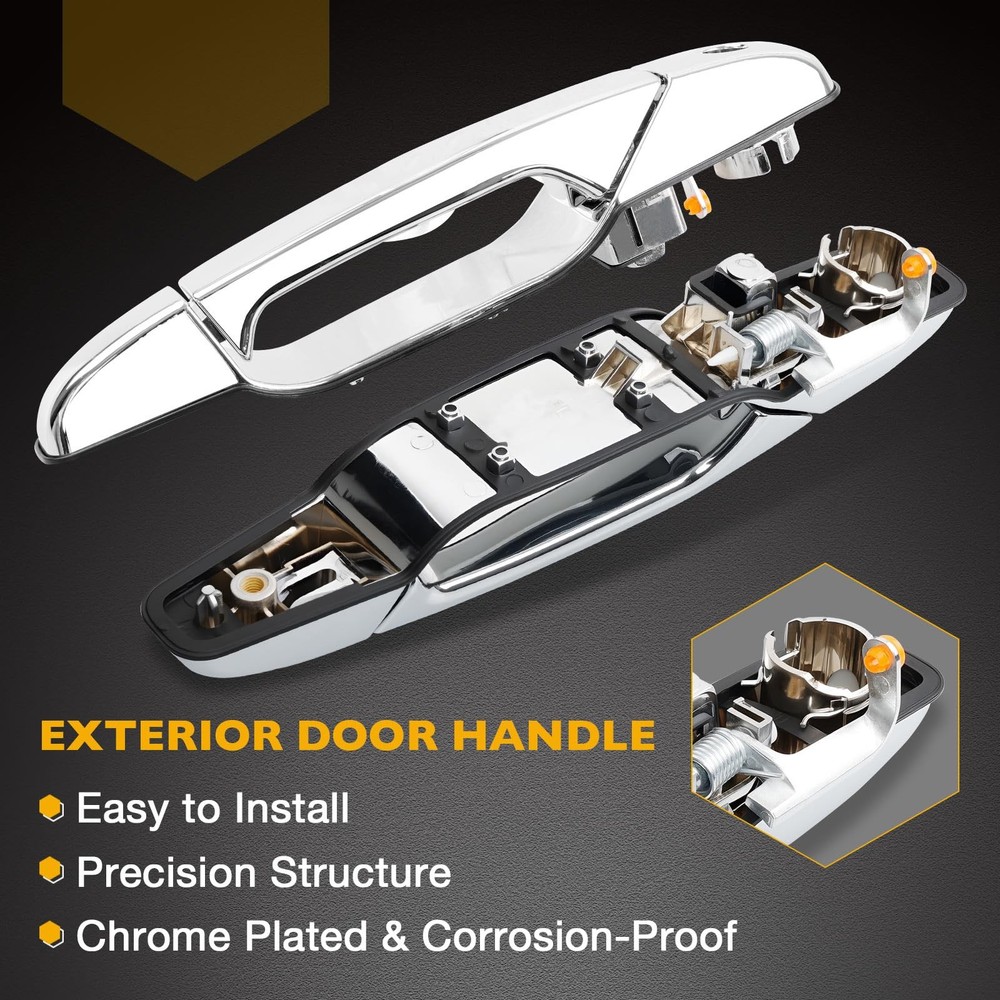 Exterior Chrome Door Handle Front Left Driver Side | front left,