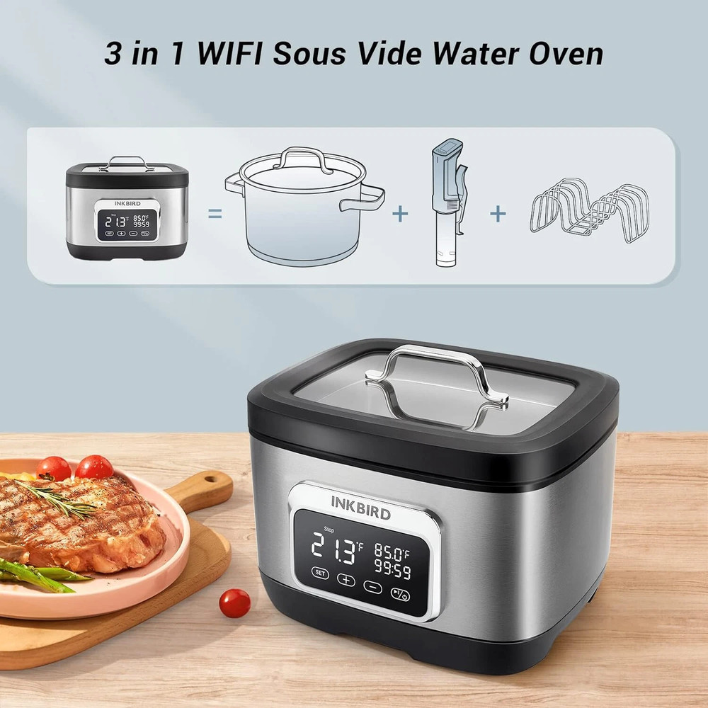 INKBIRD Sous Vide Precise Cooker Suveed Cooking Machine 8L Capacity Timer Alarm