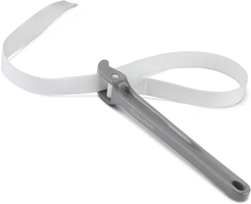 Adjustable strap wrench tool for pipe and oil filter removal