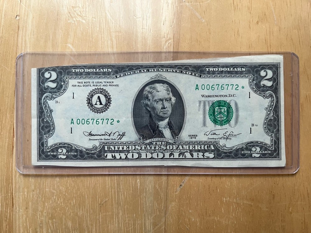 $2 Bill Error And Star Note Huge Miscut Error