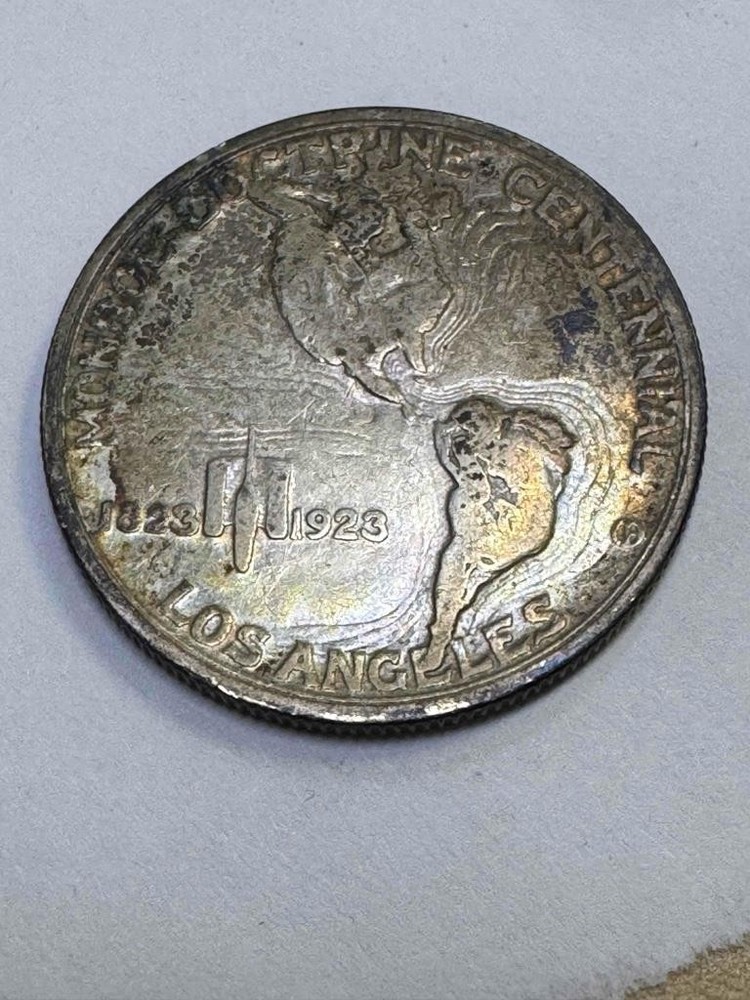 1923 S Monroe Doctrine Centennial Commemorative Half Dollar 90% Silver Low Mint