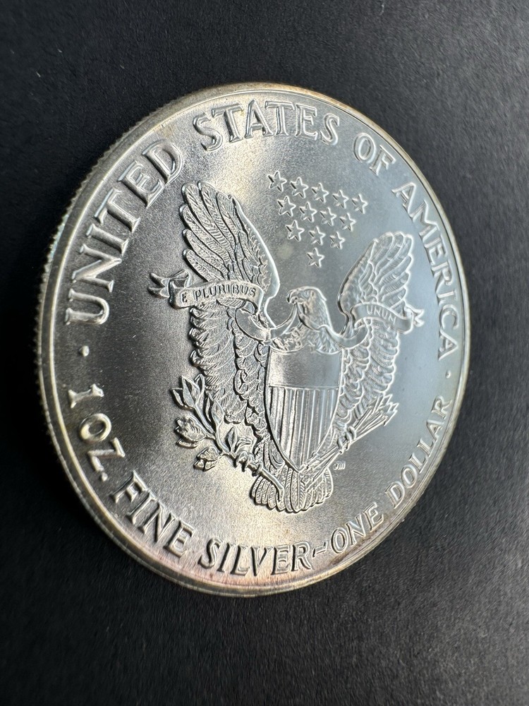 1987 American Silver Eagle 1 Oz Silver Coin Rainbow Toned