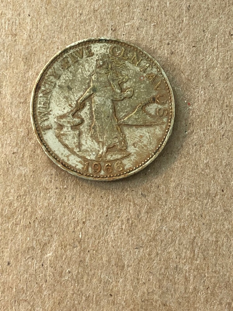 1966 PHILIPPINES COIN 25 Centavos