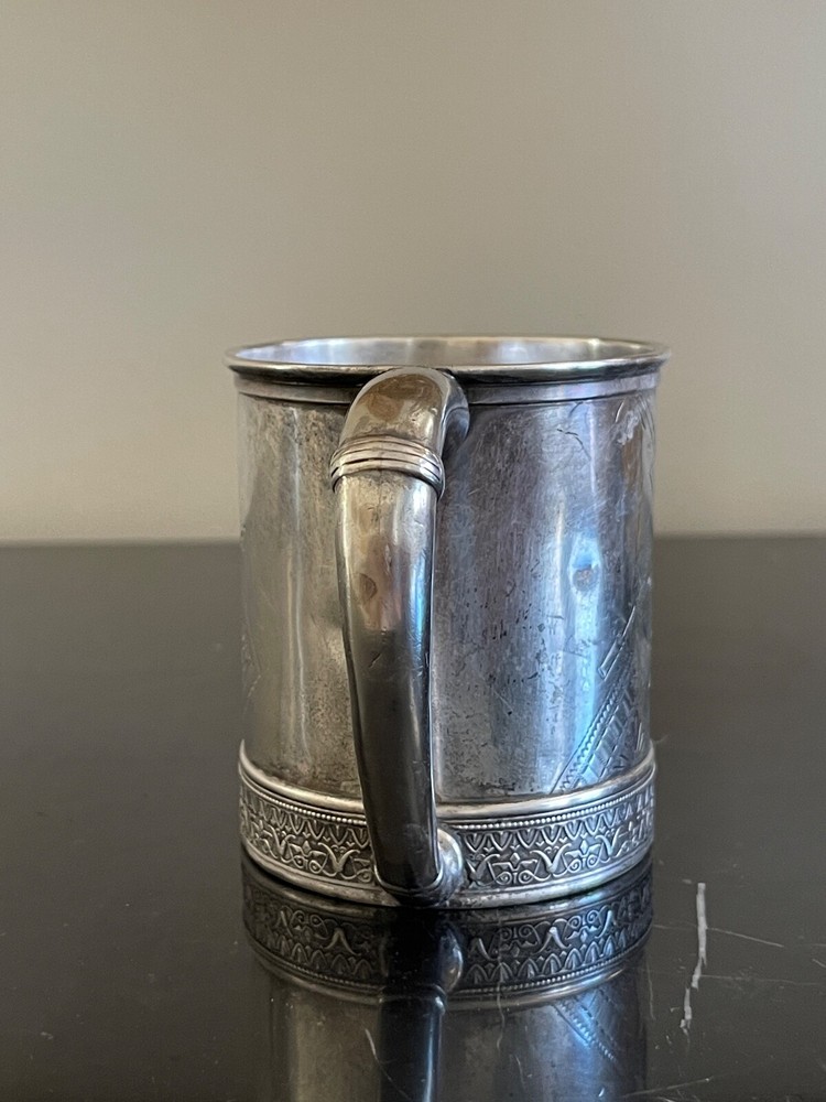 Antique Gorham Sterling Silver Engraved Cup Mug 135 Grams
