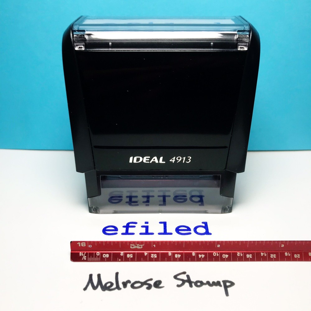 Efiled Rubber Stamp Blue Ink Self Inking Ideal 4913