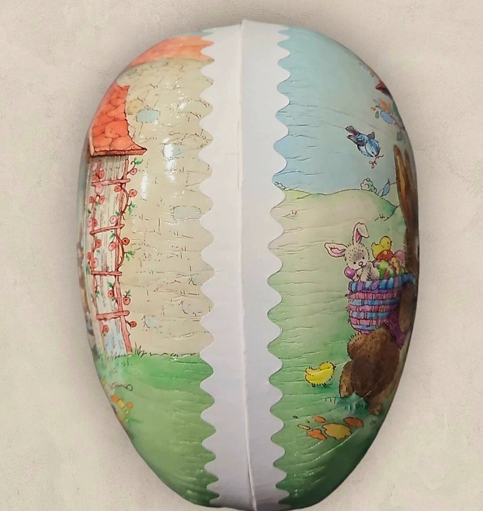 Echt Erzgebrige- Large Decoupage Easter Eggs Made In Germany ×2