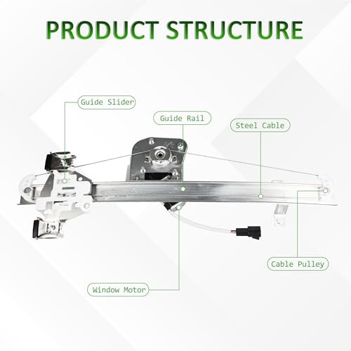 Power Window Regulator with Motor Assembly Compatible for Rear Left Driver Side