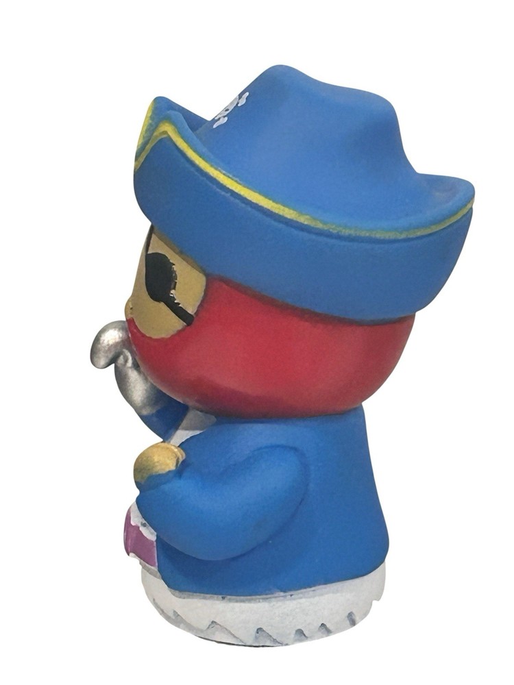 Plastic Pirate Figure Finger Puppet Blue Coat & Hat With Eye Patch 2.25"