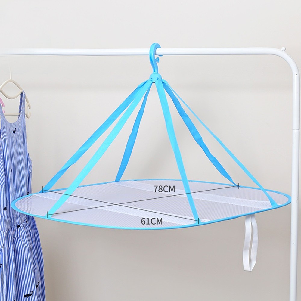 Portable Rack Mesh Dryer Net Laundry Basket Foldable Clothes for Folding Drying