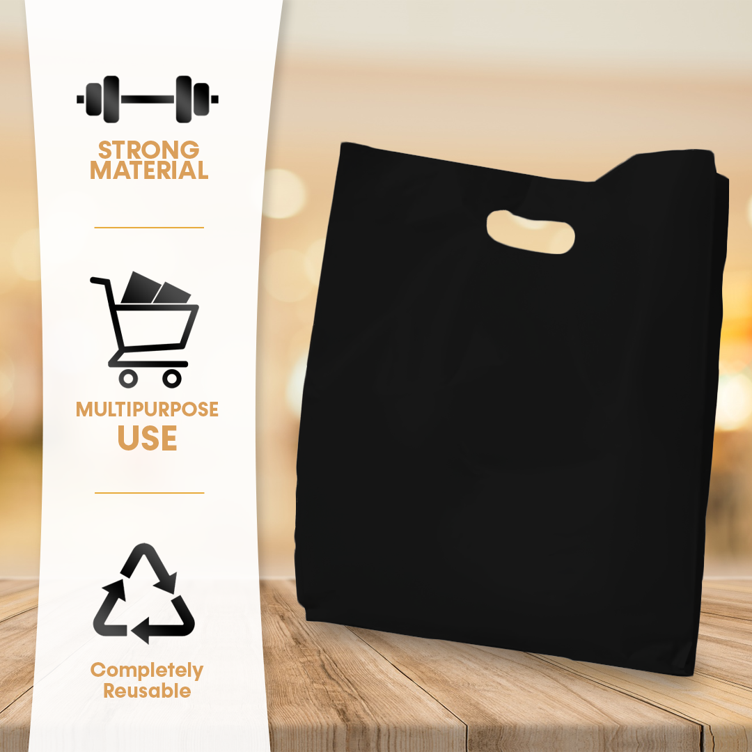 Retail Plastic Merchandise Bags, Die Cut Handles, Different Sizes and Colors