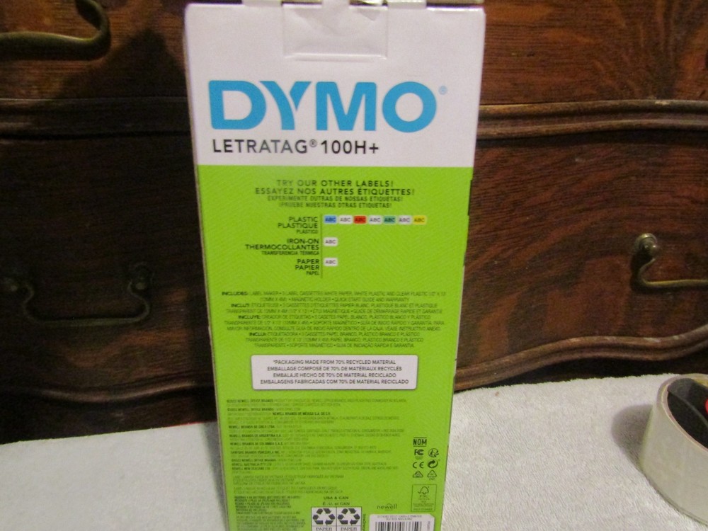 DYMO Portable Printer Handheld Label Maker Black Silver Letratag 100H+ New