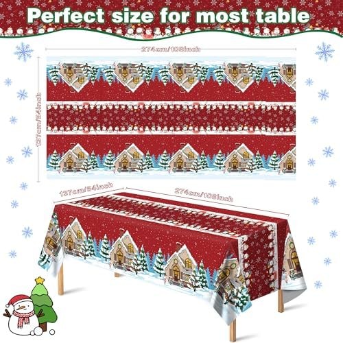 2 Pack Snowman Christmas Tablecloth
