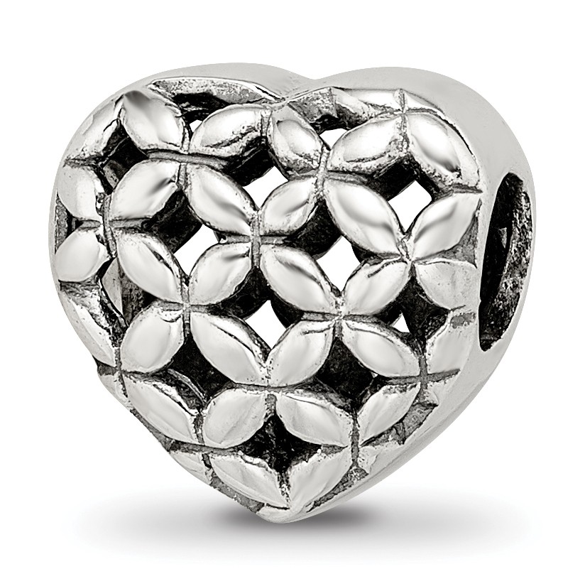 Silver Reflections Heart Bead QRS2652
