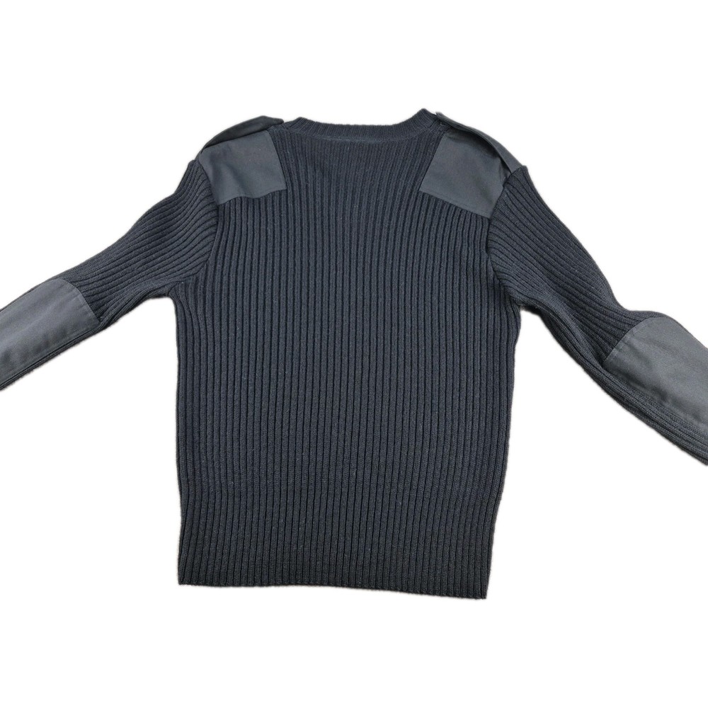 Scharf & Breit V-Neck Pullover Sweater Vtg Men Large Black Wool Commando USA